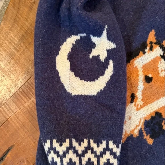 Navy Horse Pattern Cardigan- NWT - Picture 2 of 3